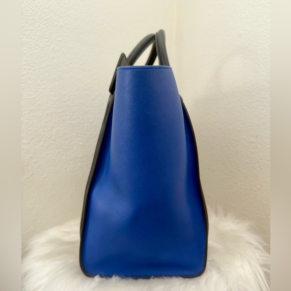 CELINE Mini Luggage Elephant Calfskin Leather Tri-Color  Handbag - Picture 8 of 14